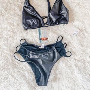 Black Faux Leather Bikini 🖤